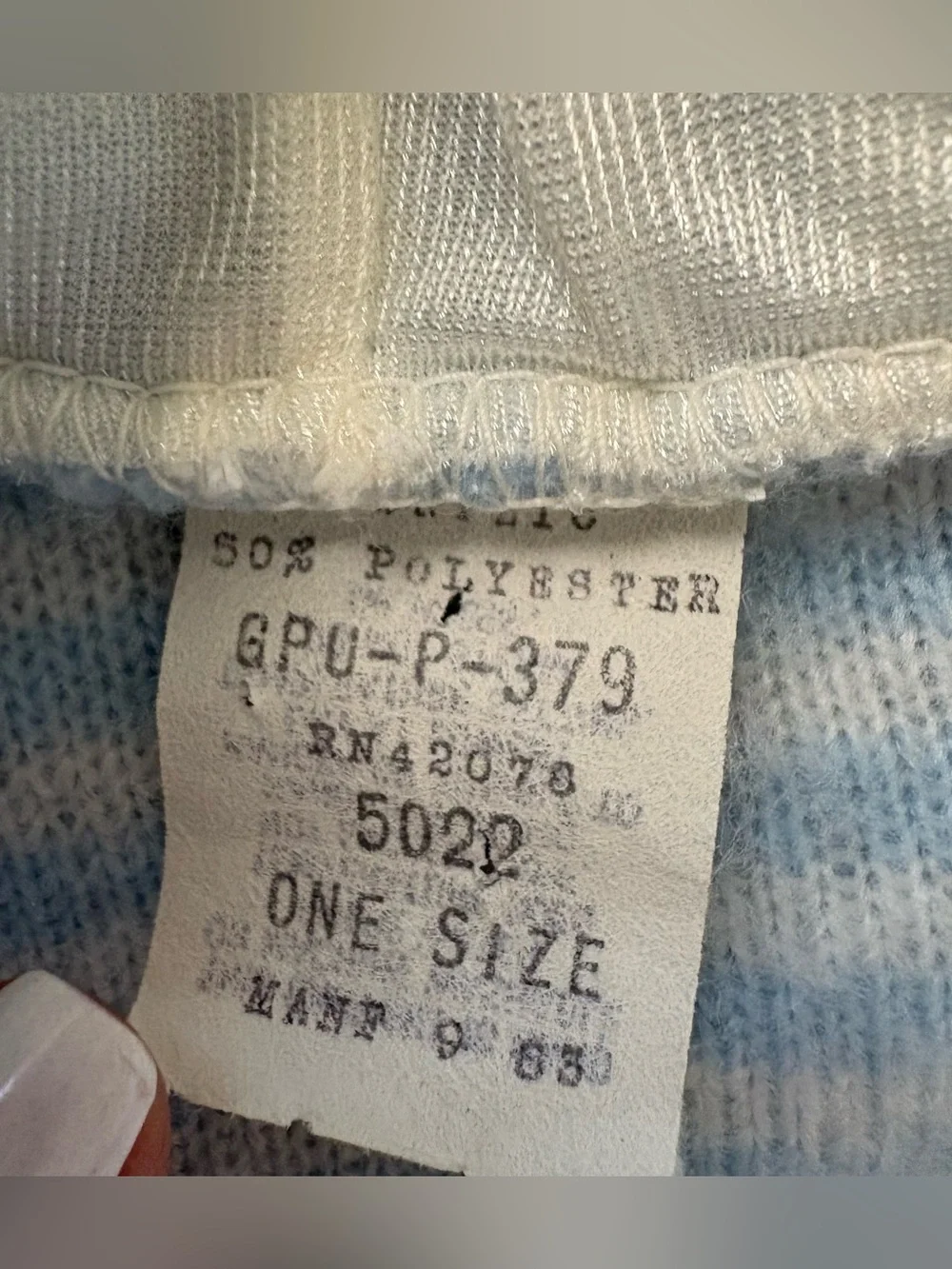 Vintage Hooded Baby Sack, Blue White  Deer One Size Warm Polyester